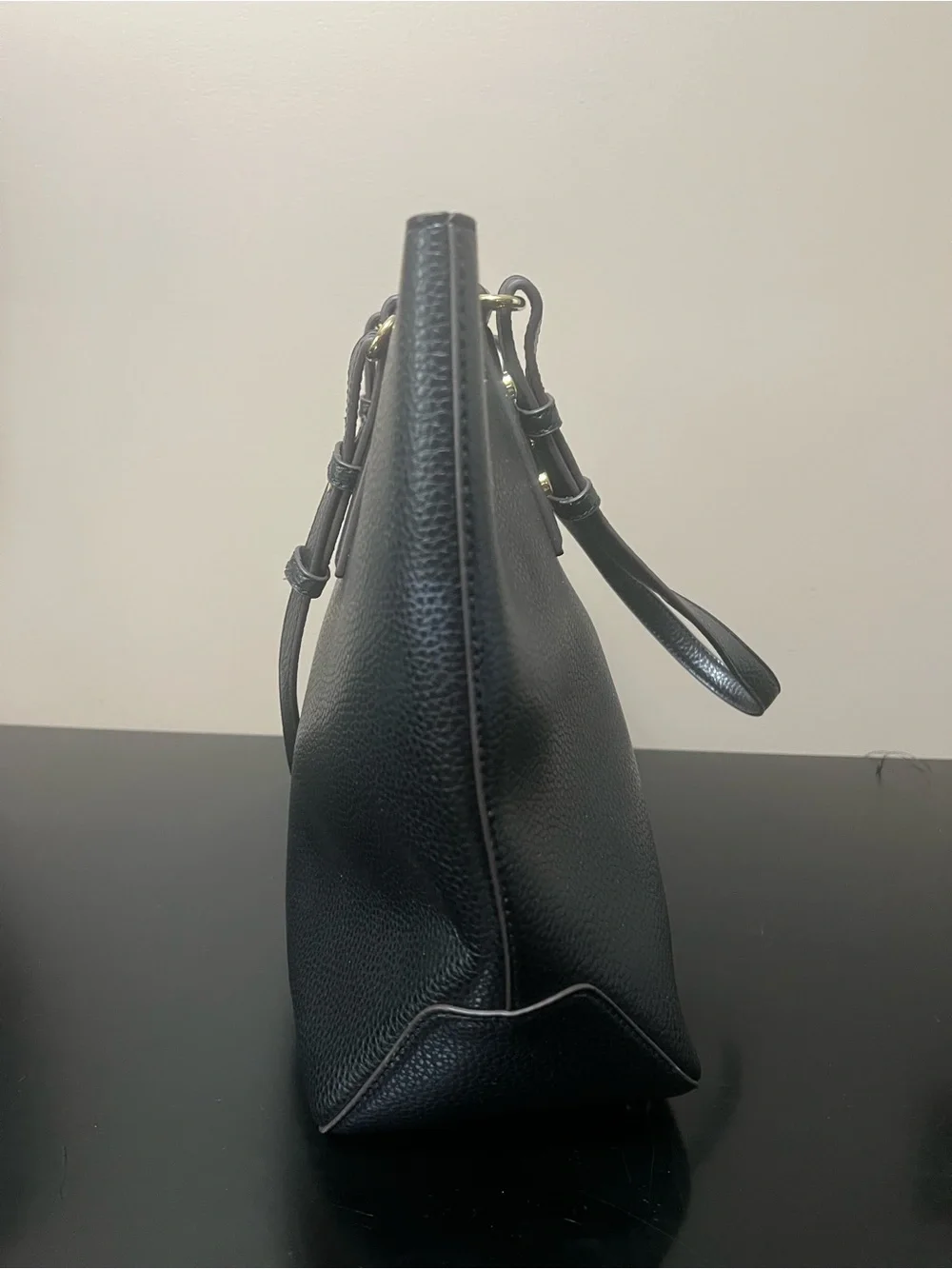 Anne Klein Black Tote with Gold Accents